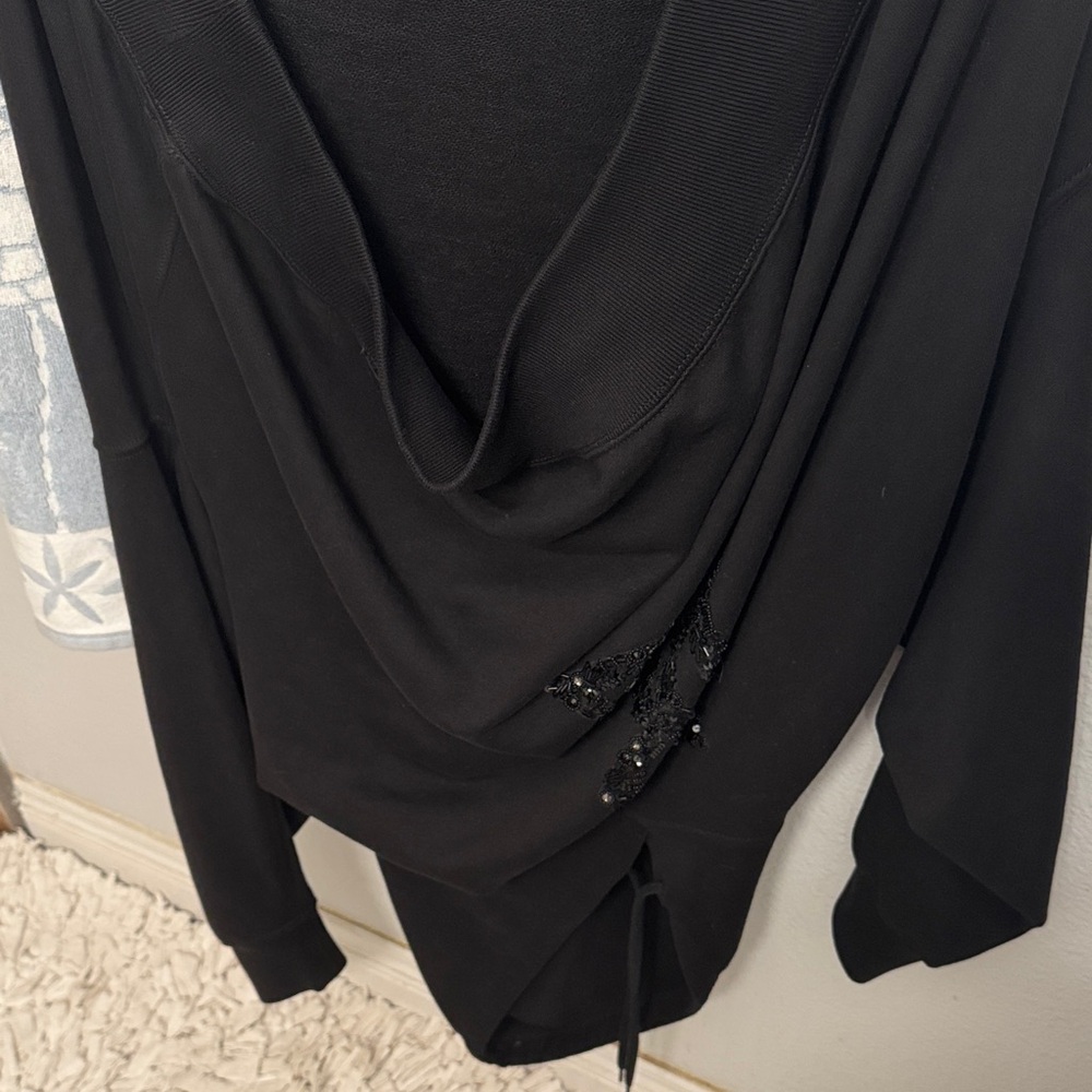 Ralph Lauren Black Polo Sweater with Gold Logo Trim